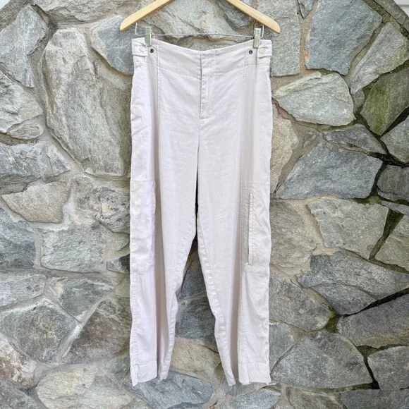 Jason Wu Linen Neutral Cargo Pants Medium - Picture 1 of 6